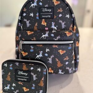 Loungefly Disney Dogs Backpack and Wallet Set